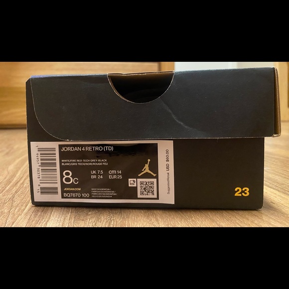 AIR JORDAN RETRO 4 TD ‘WHITE OREO’ - Picture 8 of 8